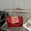 Tendencia de Moda Femenina 2026 Otoño Nuevo Nicho Encaje Estilo Dulce-Cool Patchwork Cuadros Bloques de Color Bolso de Hombro Único