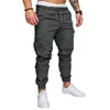 Comercio exterior transfronterizo 2024 overol para hombre pantalones multibolsillos pantalones tejidos para hombre con cordón en el tobillo pantalones casuales pantalones para hombre 10 colores
