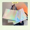 Bolsas de Mano de Tela No Tejida Coloridas con Recubrimiento Láser y Logo Personalizado, Bolsas de Empaque de Moda para Tiendas de Ropa y Calzado para Mujeres, Bolsas de Regalo para Compras