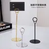 Suporte de menu de aço inoxidável transfronteiriço, clipe de menu, placa de número de mesa para hotel, restaurante, casamento, cartão de mesa, porta-cartão de assento, suporte de menu