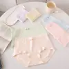 Calcinha feminina Tianmei com laço e estampa floral, grau 10A, 100% algodão, forro antibacteriano, confortável e respirável, cintura média, que molda o quadril, roupa íntima feminina