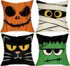 Nueva Funda de Almohada de Halloween Transfronteriza Funda de Cojín de Sofá Funda de Almohada de Lino Decoración del Hogar de Halloween Funda de Almohada