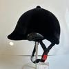 Casco de Equitación Unisex Tela de Terciopelo Negro Casco de Equitación No Eléctrico Batería de Coche Casco para Coche Cuatro Estaciones