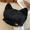 Boina Fofa de Desenho Animado com Orelhas de Gato Couro Feminina Outono Inverno Doce Estilo Cool Artístico Mostra Rosto Pequa Nuvem Chapéu de Pintor