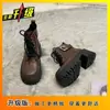 Botines Pequeños Martin para Mujer Otoño 2025 Nuevos Adelgazantes Retro Elegantes Tacón Grueso Que Aumenta la Altura Estilo Británico Suela Gruesa Botines de Tobillo