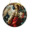 Letrero Colgante de Disco Plano Acrílico Creativo Transfronterizo con Imagen de Princesa Fantasía Cuento de Hadas Belleza, Decoración de Ventana Atrapasoles, Letrero de Porche