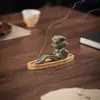 Suporte de Incenso Coelho de Jade com Padrão de Nuvem, Incensário de Coelho, Incensário Estilo Chinês, Ornamento Pet de Chá, Incensário de Coelho de Cerâmica Feito à Mão