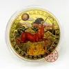 Moneda Conmemorativa de las Doce Constelaciones Moneda Chapada en Oro Constelación de 12 Medallón Conmemorativo de Tarot Europeo y Americano Moneda de Oro Moneda de los Deseos Espejo Cruzado