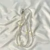 Alça de Corrente para Celular Crossbody com Laço Branco Pérola de Toque Avançado Corrente Exquisita para Pendurar Bolsa de Câmera CCD Cordão Longo