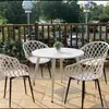 Juego pequeño de mesa y sillas redondas de acero al carbono simple para ocio en balcón, mesa de discusión, área de descanso, mesa de comedor para cafetería de té con leche al aire libre