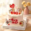 520 Decoración de pastel para el Día de San Valentín línea de amor perro corazón vela pareja confesión decoración de mesa de postres