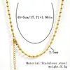 Colar Transfronteiriço de Aço Inoxidável Banhado a Ouro 18K Real Corrente Osso de Cobra Corrente de Clavícula da Moda Corrente Lisa Versátil Colar Feminino de Aço Titânio