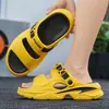 Chinelos Masculinos de Verão Novo Estilo com Solado Grosso Antiderrapante, Sandálias de Praia, Slip-Ons Respiráveis Casuais da Moda