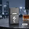 Novo porta-cigarros recarregável com isqueiro, design integrado, resistente à pressão, à prova de umidade, tampa flip magnética, capacidade super grande para 20 cigarros, pacote masculino