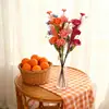 Flor Artificial Rosa de Três Cabeças Flor de Junco Decoração de Casamento Arranjo de Flores Suprimentos para Casamento Flor de Seda com Folhas Enfeites de Mesa