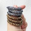 Exclusivo transfronterizo para nuevo aro para el pelo con estampado de leopardo retro, alta elasticidad, no daña el pelo, cuerda para el pelo, coleta, accesorios para el pelo