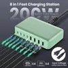 Cargador Transfronterizo Multicolor de Nitruro de Galio 200W 20V5A Estación de Carga Universal de Alta Potencia para Teléfonos Móviles, Tablets y Laptops