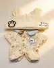 Roupas para Boneca de 20cm Pijama de Biscoito Roupa para Engatinhar Algodão Boneca Menina Roupa de Reposição Fofa e Super Adorável