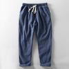 Pantalones de Lino para Hombre Sueltos de Algodón y Lino Pantalones Casuales de Verano Rectos Pantalones de Lino para Hombre Pantalones de Verano Pantalones de Lino para Hombre hasta el Tobillo Delgados