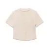 Roupas Europeias e Americanas Femininas Transfronteiriças, Moda Casual Popular no Aliexpress, Jaqueta de Tricô Estruturada com Mangas Curtas e Decote V