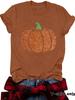 En Stock Estilo Europeo y Americano Cuello Redondo Camiseta de Verano para Mujer de Alta Gama Estampado de Calabaza Amazon Suelta Manga Corta Exportación