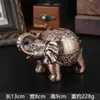 Cenicero Pequeño de Elefante Repujado de Gama Alta Retro Cenicero Anti-Ceniza con Tapa Decoración para Sala de Estar del Hogar Oficina