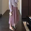 Falda Coqueta, Falda Fluida de Malla, Falda de Cintura Alta Adelgazante de Longitud Media para Mujer, Nuevo Estilo Primavera/Verano 26 H030819