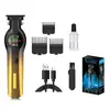 Cortador de Cabelo Elétrico Profissional para Salão de Beleza com Display Digital, Cortador de Cabelo Elétrico para Cabeça Raspada com Óleo