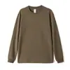 Camiseta de Manga Larga para Hombre, Algodón de Fibra Larga, Moderna y Versátil, Sudadera Cálida de Cuello Redondo para Mujer, Capa Interior Absorbente de Sudor y Amigable con la Piel