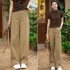 2026 Autumn High-Waisted Wide-Leg Pants Women Loose Slimming Versatile Casual Cropped Trousers Plus Size Straight Leg Pants