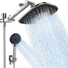Aspersor de mano de alta presión de venta directa con brazo de extensión ajustable, ducha de lluvia, cromo, ducha doble y cinturón