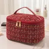 Bolsa de Maquiagem Pequena Estilo Coreano Fragrância Suave, Bolsa de Armazenamento Portátil de Grande Capacidade, Necessaire Portátil, Bolsa Multifuncional para Armazenamento de Cosméticos