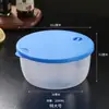 Caixa de Almoço Espessa para Micro-ondas Plástico Redondo Crisper Congelado Geladeira Tigela de Conservação de Frescor Caixa de Aquecimento para Micro-ondas