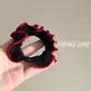 Cuerda para el Cabello de Perlas de Alto Nivel en Contraste Rojo y Negro Tocado Máscara Suave Banda para el Cabello Nueva Banda Elástica para el Cabello de Mujer Accesorios Simples para el Cabello para Mujeres