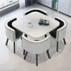 Mesa e Cadeiras Simples Modernas para Negócios e Recepção de Convidados, Mesa Redonda Pequena para Lanchonete de Chá com Leite, Mesa de Jantar