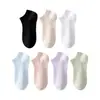 Calcetines de algodón puro, calcetines blancos de malla fina transpirables de verano para mujer, calcetines cortos resistentes al olor y absorbentes de sudor, venta al por mayor personalizada desde Zhuji