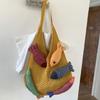 Bolso de Mano Casual Tejido de Hilo de Punto para Mujer Inspirado en Diseño Transfronterizo 2026 Patchwork Bolso Tote Grande para Hombro