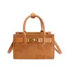 Moda Otoño e Invierno 2025 Nuevo Bolso de Gamuza con Bloques de Color Bolso de Mano Original Birkin Bolso Colgante Versátil