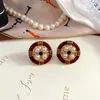 Nuevos Pendientes de Broche Elegantes Simples Estilo Francés Retro Sentido de Antigüedad Esmalte Gota de Aceite Perla Plata 925 para Mujeres