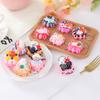 Llavero de gofre de simulación, comida, pastel, caricatura, lindo llavero, joyería, accesorios de pegamento de crema