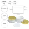 Garrafa Transparente de Camada Dupla Dourada Galvanizada Personalizada 100g Redonda para Creme, Máscara, Creme para as Mãos, Máscara Labial