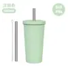 2026 Nuevo Modelo Taza con Popote de Acero Inoxidable de 500ml Taza con Popote para Té de Burbujas 316L Vacío Doble Capa Taza de Agua con Popote