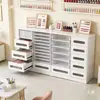 Gabinete de Exhibición Retro de Madera Maciza para Esmalte de Uñas, Gabinete de Almacenamiento para Esmalte de Uñas, Gabinete de Almacenamiento para Gel de Uñas, Gabinete de Exhibición de Pie para Salón de Uñas