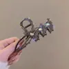 Pinza para el Cabello de Metal para Mujer, Pinza Tiburón de Lujo de Alta Gama, Pasador para Peinados Recogidos, Accesorio para el Cabello con Perlas para la Parte Trasera de la Cabeza