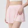 Falda Deportiva tipo Ballet de Malla para Mujer, Falso Dos Piezas con Shorts de Seguridad, Falda Plisada de Yoga Tenis de Cintura Alta
