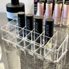 Almacenamiento a prueba de polvo, organizador de escritorio transparente con 36 compartimentos para labiales, expositor de cosméticos, caja organizadora de plástico para labiales