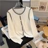 Real tiro outono francês Chanel estilo novo contraste cor camisola de manga comprida top emagrecimento de alta- série ocidental camisola estilo para as mulheres
