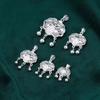 Pie de Plata 99 Hilo Hueco Bolsa de Cierre Collar Plata de Ley Baifu Bebé Bebé Longevidad Candado Colgante Regalo Conmemorativo de Un Año