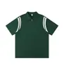 40 Piezas de Polos de Color Bloqueado de Moda de 220g con Cremallera, Corte Holgado, Diseño Moderno y Cremallera Ykk, Estilo Unisex
