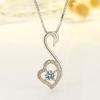 Pendente de Cisne de temperamento simples joia de diamante pingente de Cisne em forma de coração corrente para clavícula pingente de Cisne de amor